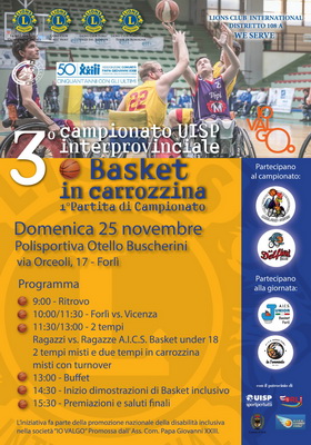 Terzo Campionato UISP interprovinciale Basket in Carrozzina: partecipano alla giornata le Under 18 maschile e femminile di A.I.C.S. Basket!!